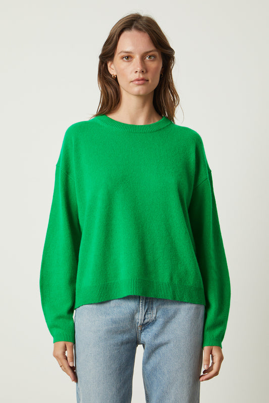 BRYNNE CASHMERE CLASSICS TOP IN GRASS