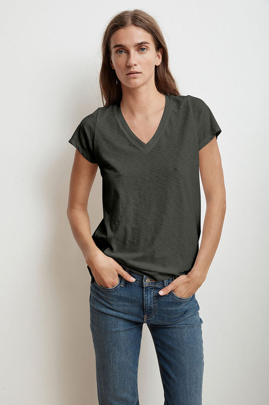 JILL COTTON SLUB T-SHIRT IN CIRRUS