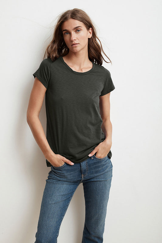 TRESSA COTTON SLUB T-SHIRT IN CIRRUS