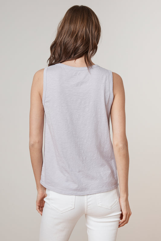 TAURUS COTTON SLUB TOP IN THISTLE