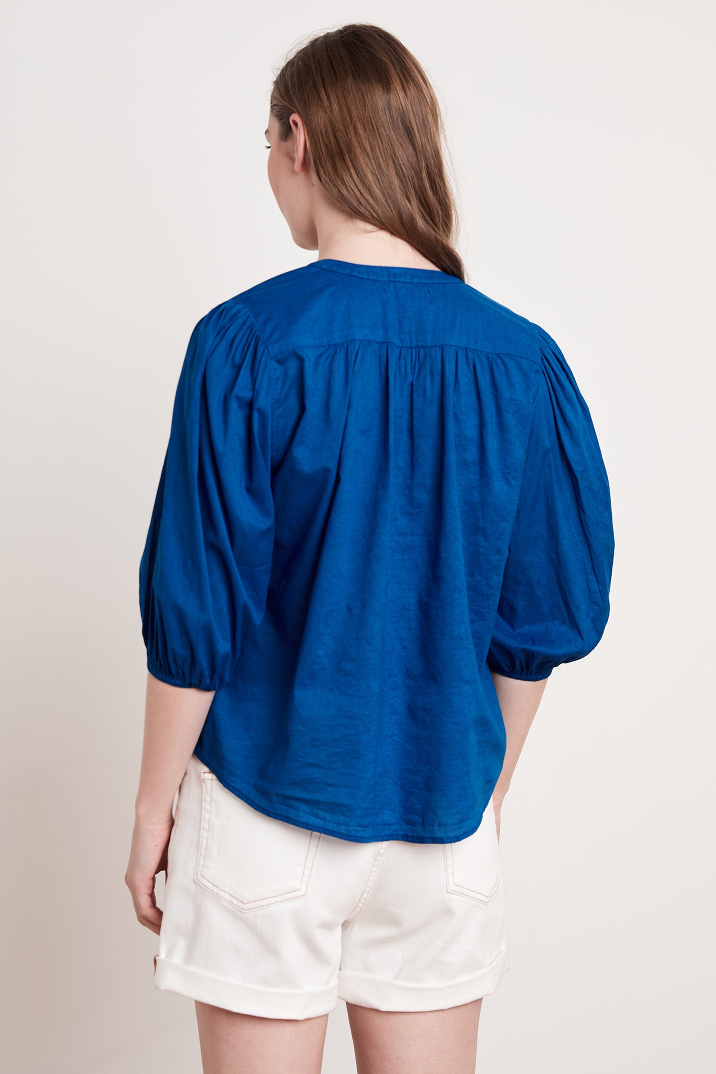 EMBERLY COTTON VOILE TOP IN PATRIOT
