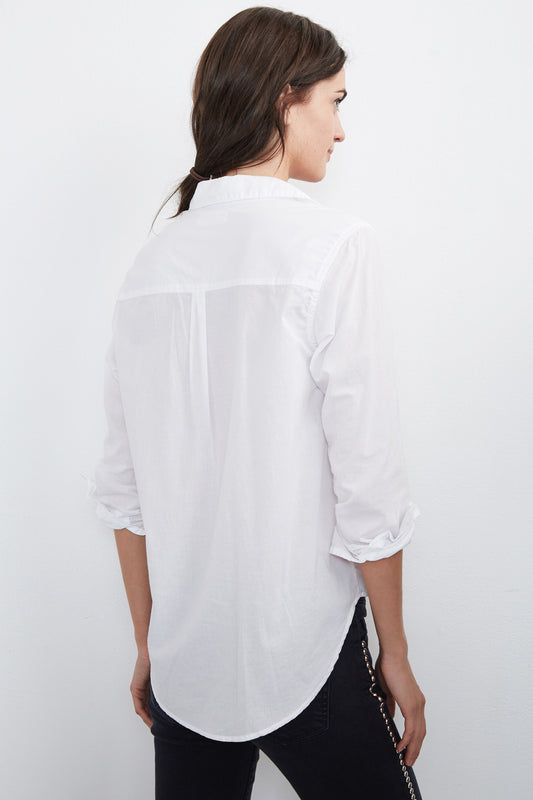 MINNIE BUTTON-DOWN COTTON SHIRT IN WHITE