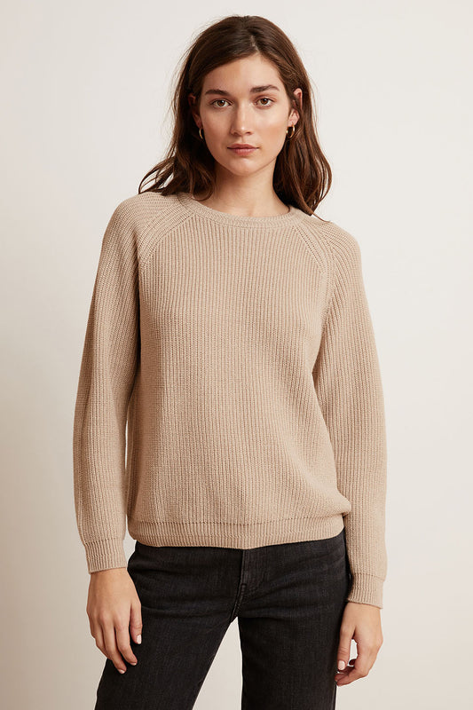 CHARLI ENGINEERED LUREX TOP IN NUDE