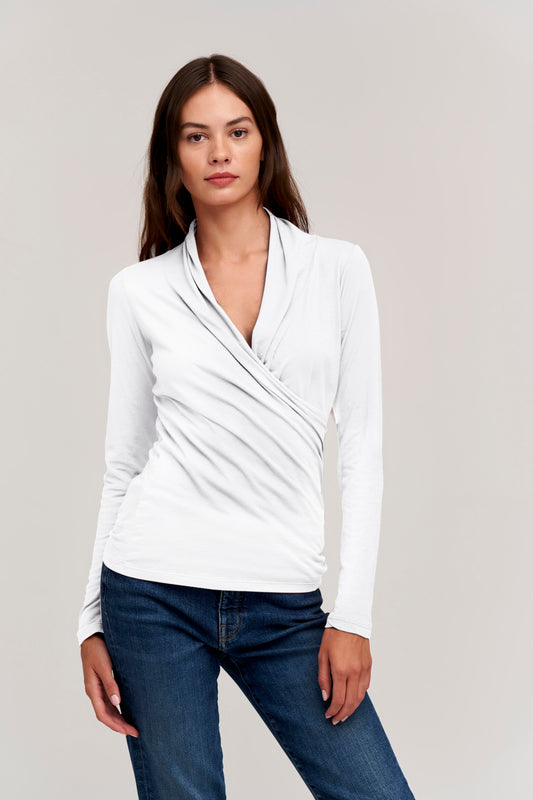 MERI GAUZY WHISPER TOP IN WHITE