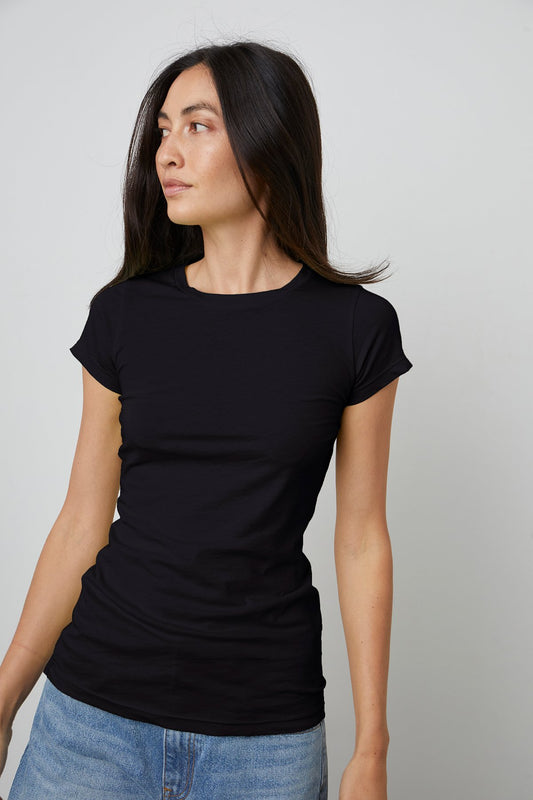 JEMMA GAUZY WHISPER TOP IN BLACK