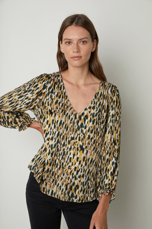 HADLEE PRINTED BLOUSE IN GEM