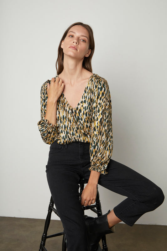 HADLEE PRINTED BLOUSE IN GEM