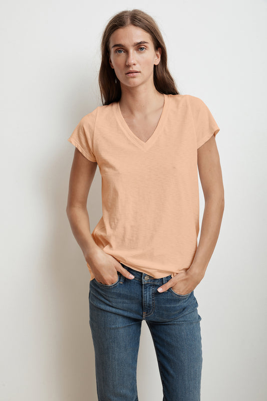 JILL COTTON SLUB T-SHIRT IN CRUSH