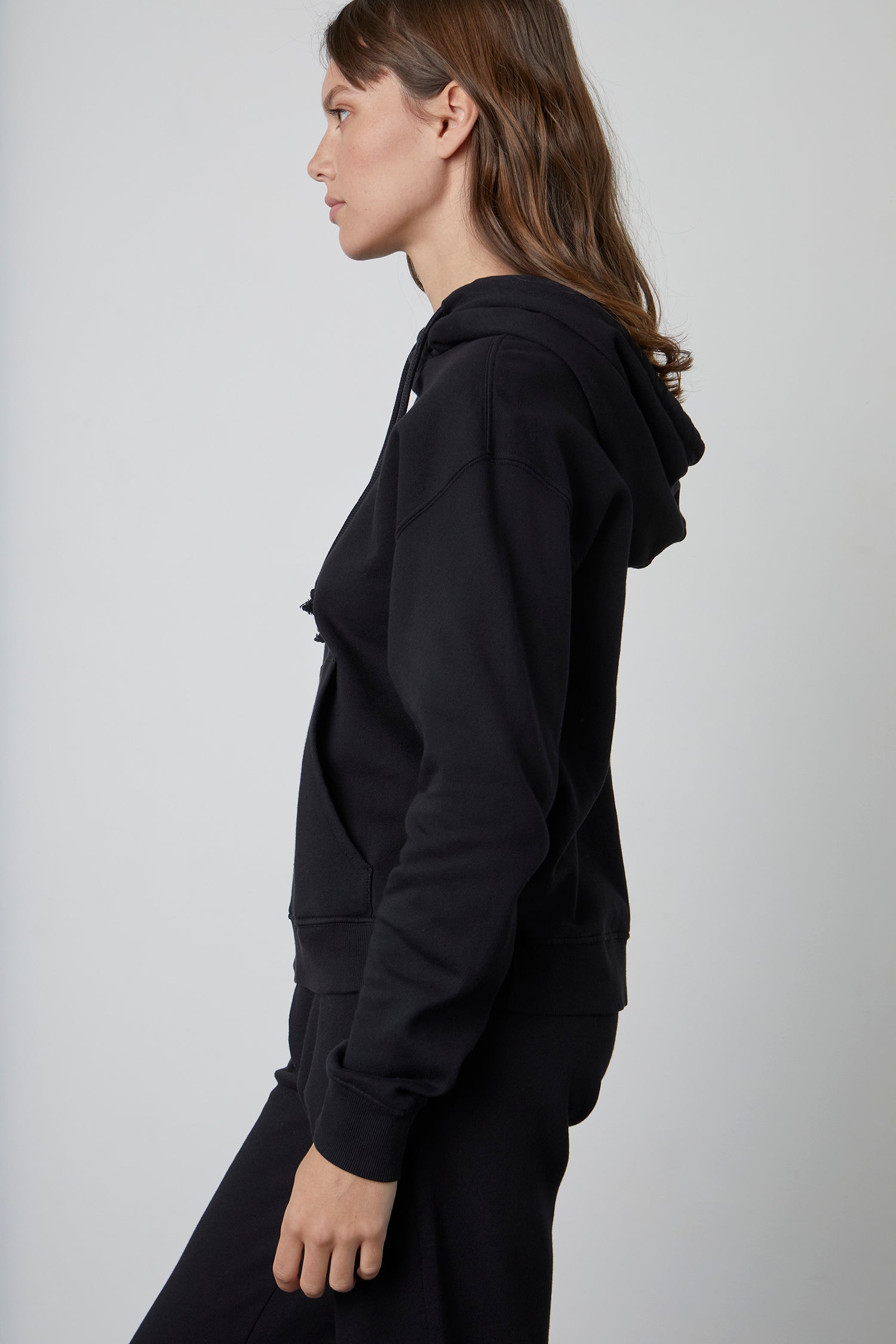 MICHELLE FLEECE HOODIE IN BLACK