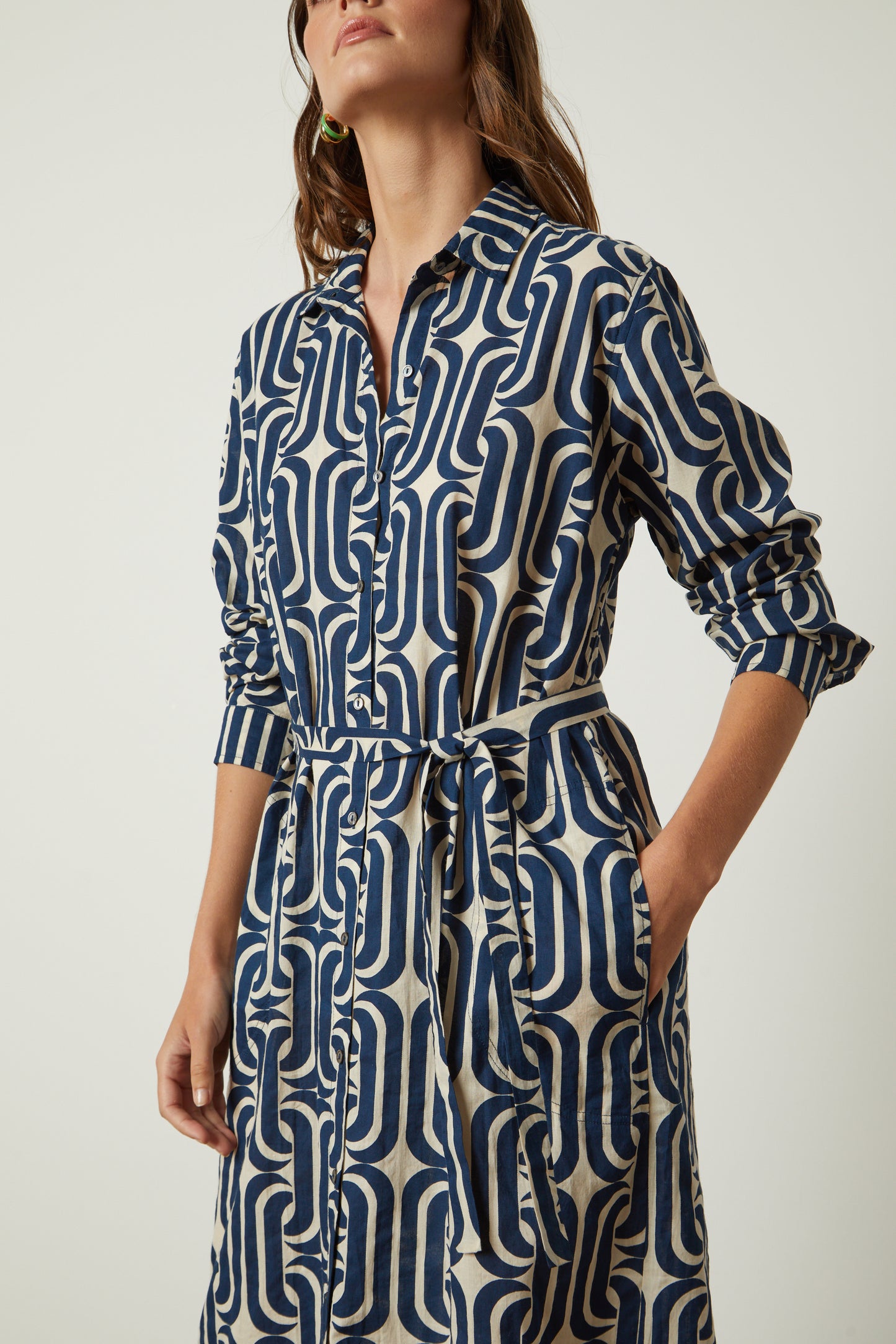SUSAN PRINTED COTTON DRESS IN CAMBRIC