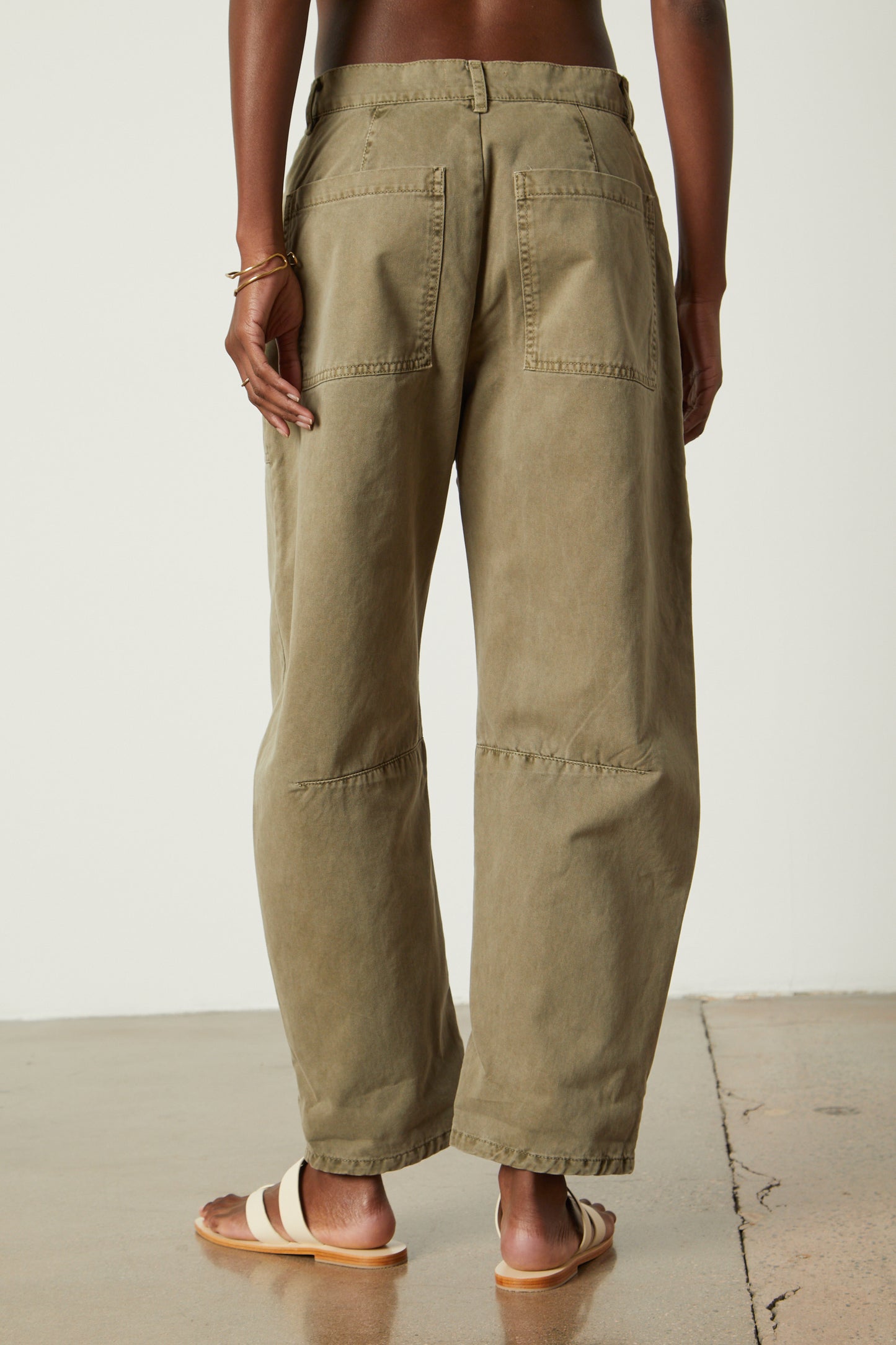 BRYLIE SANDED TWILL TROUSERS IN GRAVEL