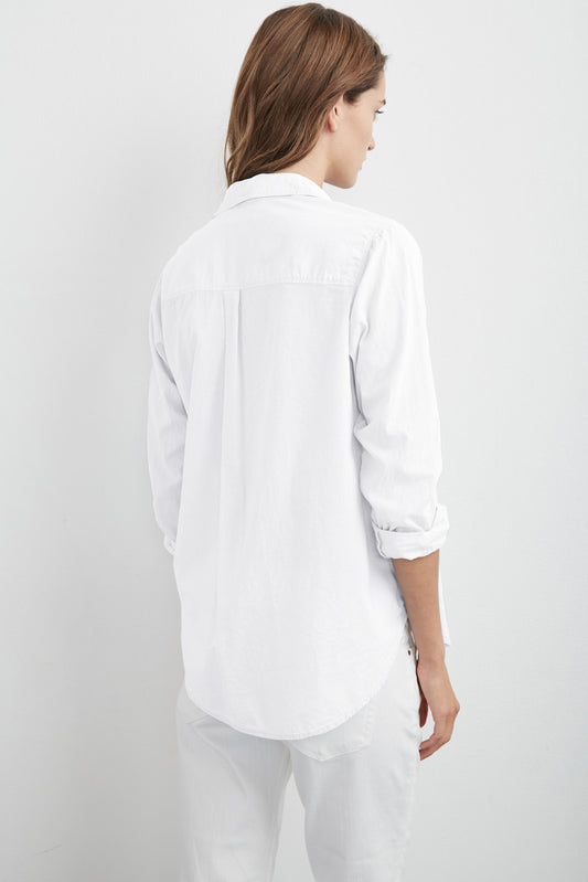 MINNIE BUTTON-DOWN COTTON SHIRT IN WHITE