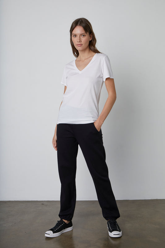 SUSAN WHISPER COTTON TEE IN WHITE