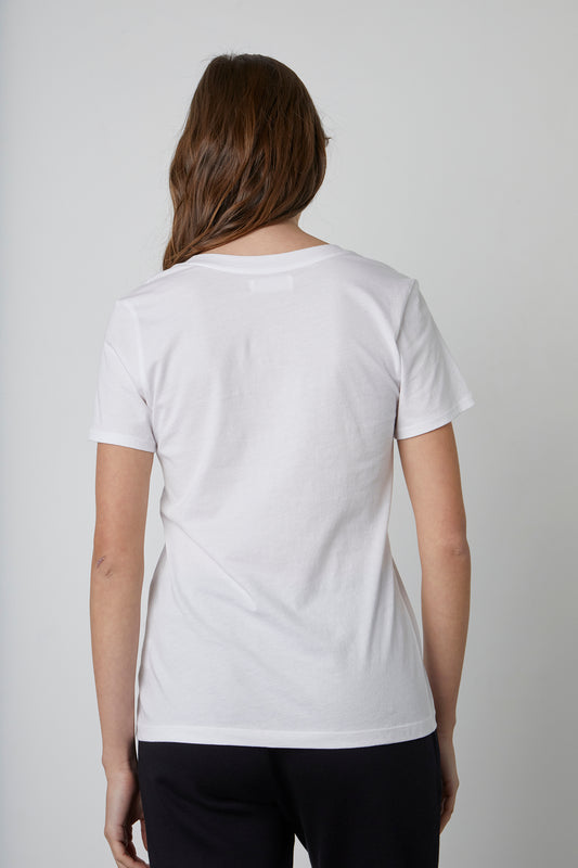 SUSAN WHISPER COTTON TEE IN WHITE