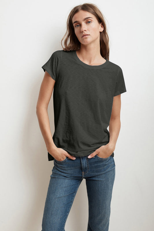 TRESSA COTTON SLUB T-SHIRT IN CIRRUS