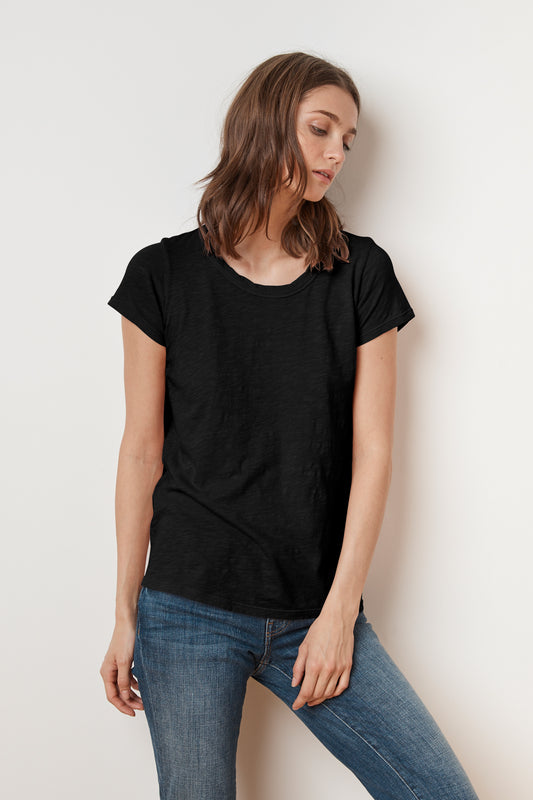 TILLY ORIGINAL SLUB SHORT SLEEVE TEE IN BLACK