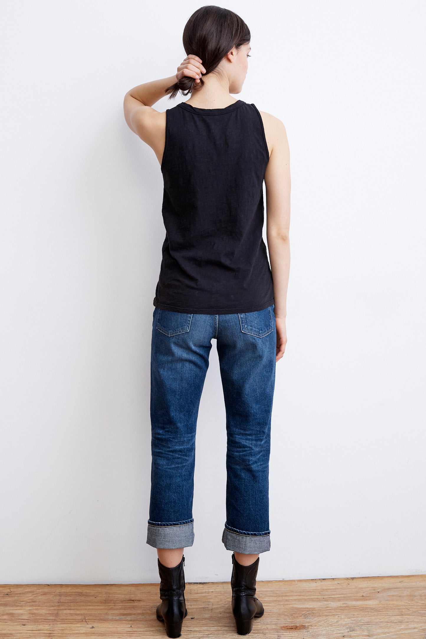 JERRY HIGH RISE STRAIGHT CUFF JEAN IN CARBON