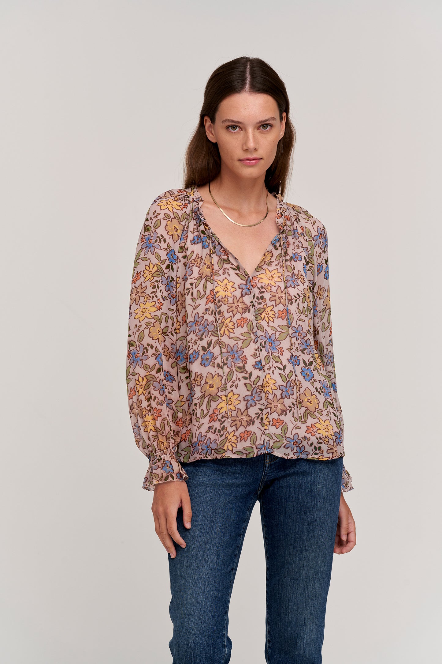 LEXA PRINTED BLOUSE IN BUTTERCUP