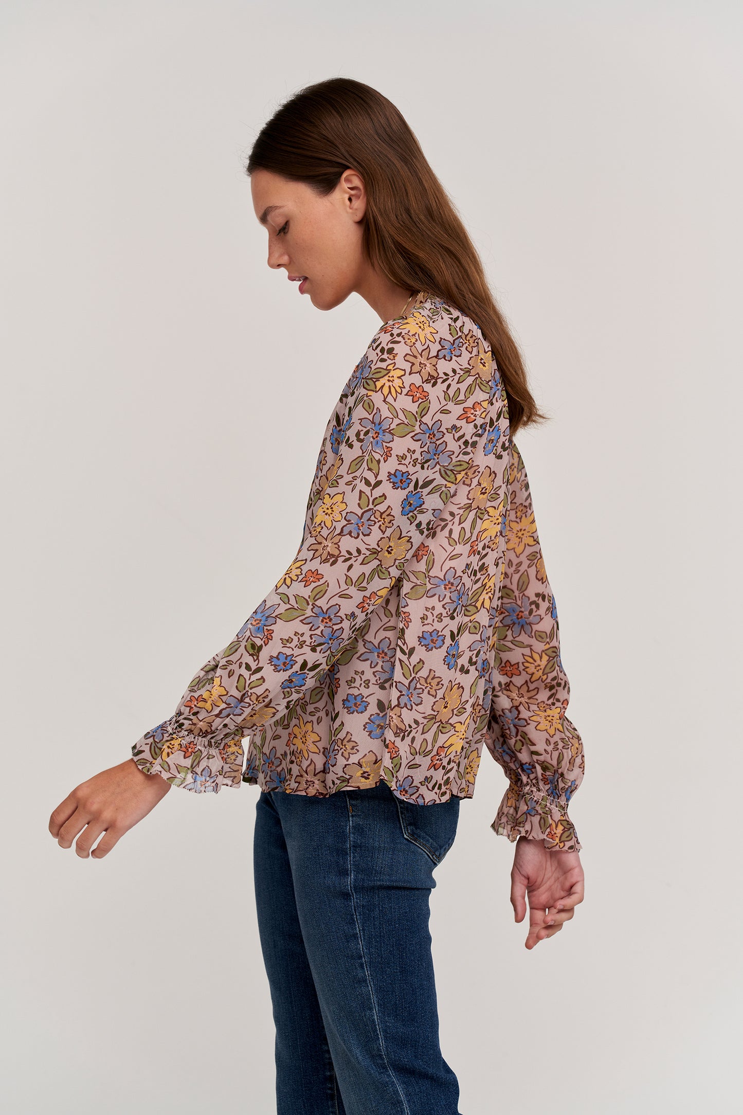 LEXA PRINTED BLOUSE IN BUTTERCUP