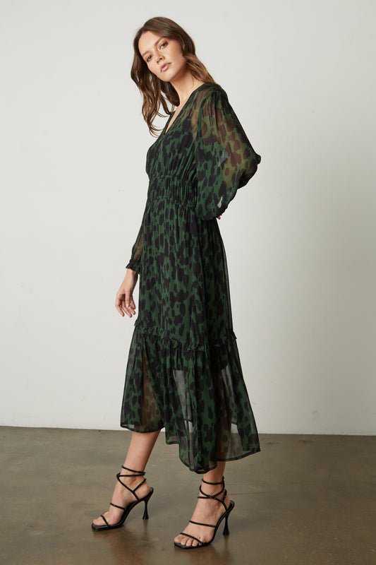 KENDRA PRINTED MAXI DRESS IN AIRBRUSH