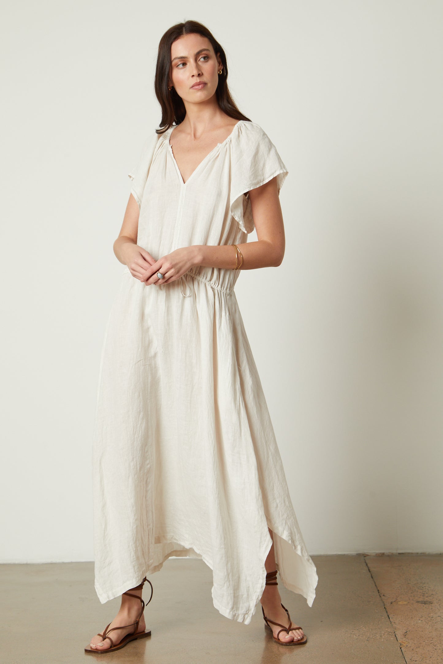 DEBBIE WOVEN LINEN DRESS IN BEACH