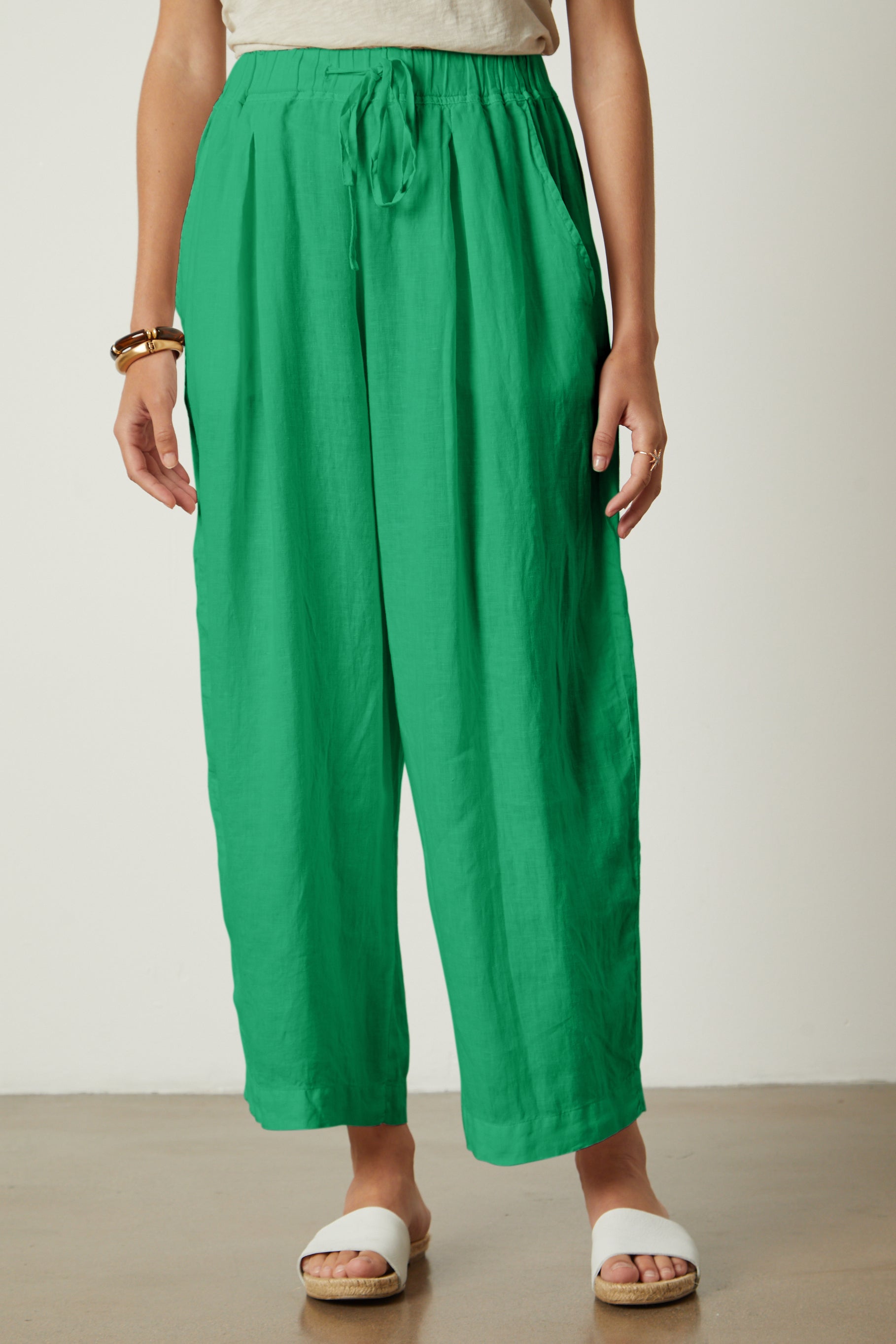 Lime green discount linen pants