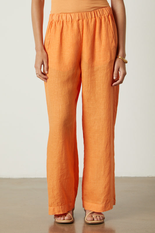 LOLA LINEN TROUSERS IN HEAT